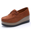 Women's Suede Tassel Loafers - Slip-On Platform Moccasins for Spring & Autumn
