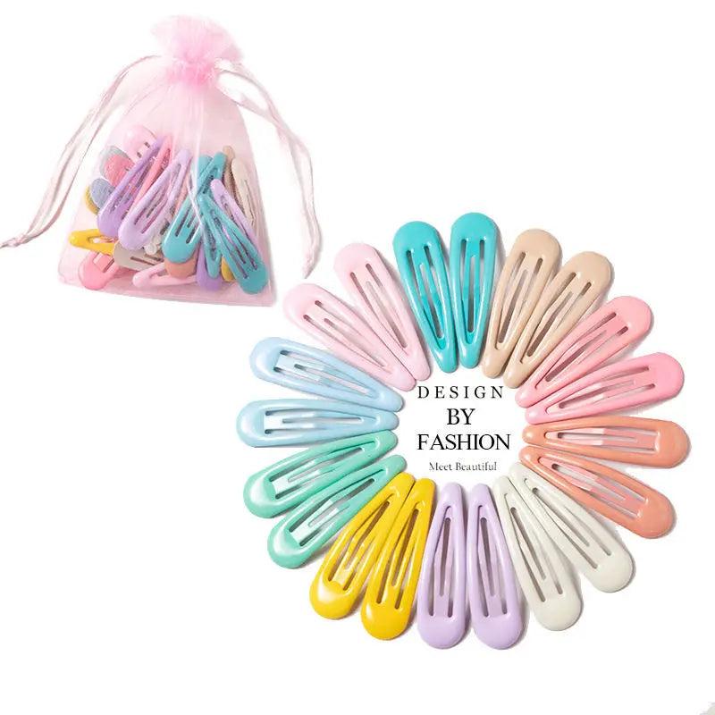 10/20/30/40-Pack Colorful Waterdrop Hairpins for Girls – Cute Kids Hair Clips Barrettes
