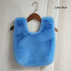 Large Faux Mink Fur Handbag – Plush Corduroy Tote for Women, Warm Fluffy Luxury Purse (35 x 30 cm / 13.8 x 11.8 in)