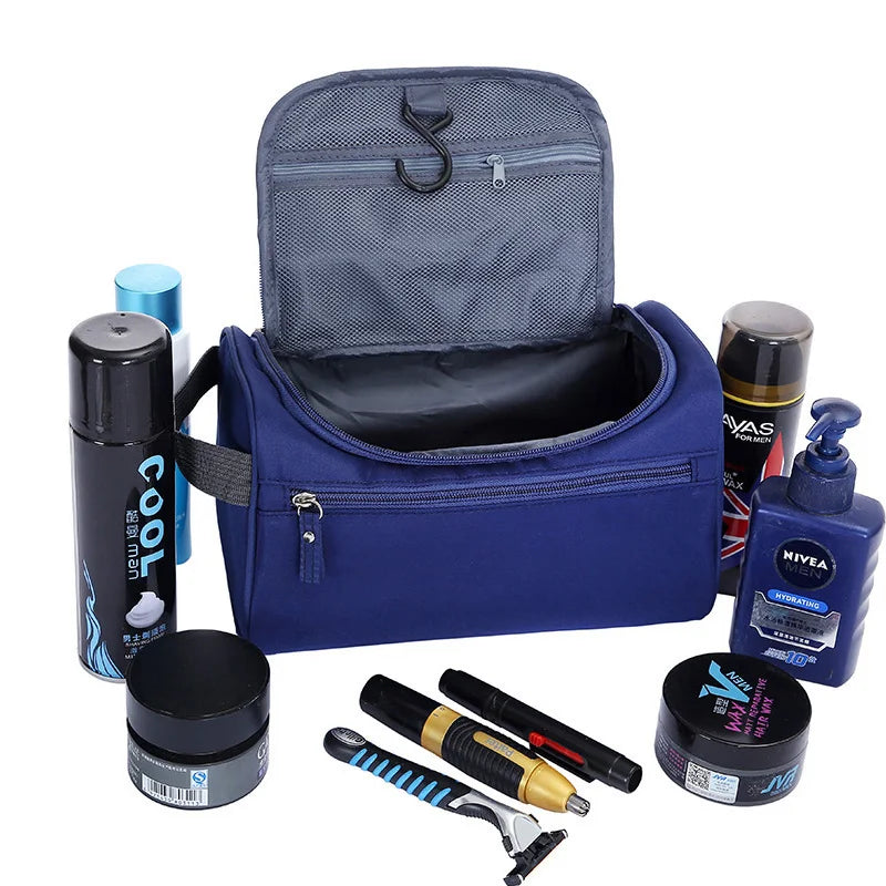 Waterproof Oxford Travel Toiletry Bag – High Capacity Cosmetic Organizer for Men & Women, 9.8 x 5.5 x 5.9 in (25 x 14 x 15 cm)