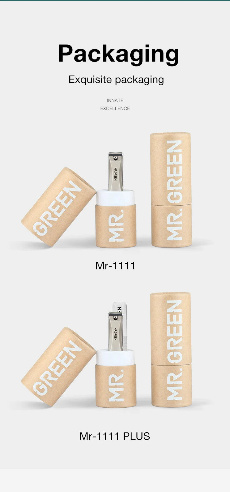 MR.GREEN Anti-Splash Stainless Steel Nail Clippers – Ergonomic Bionic Design Fingernail & Toenail Trimmer