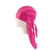 Silky Satin Durag Bandana Turban Headwrap - Long Tail Biker Headwear, One Size Fits Most