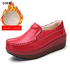 Women's Winter Cow Suede Loafers — Plush Wool-Lined Platform Moccasins, Warm Slip-On Flats