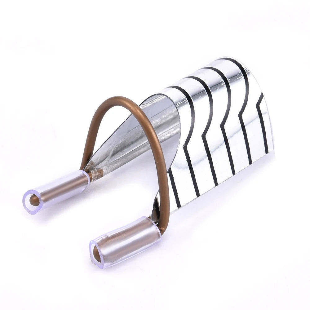 10-Pack Reusable Aluminum Nail Extension Forms - Nail Art Builder Stencils for Manicure Tips (4 x 2 cm / 1.6 x 0.79 in)