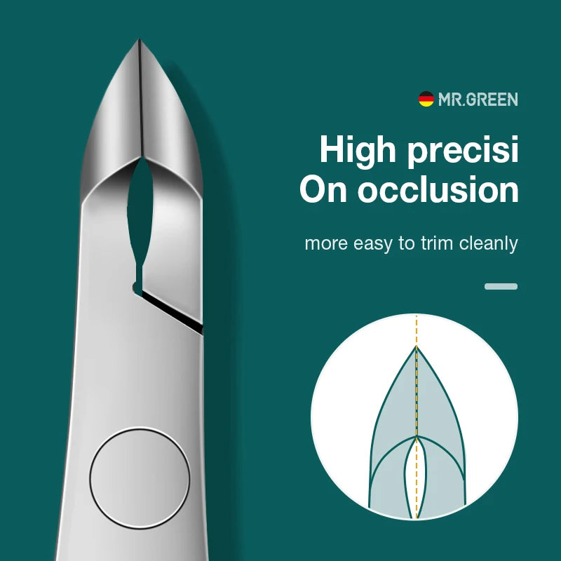 MR.GREEN Professional Stainless Steel Cuticle Nipper & Manicure Scissors — Precision Cuticle Trimmer and Pusher Tool