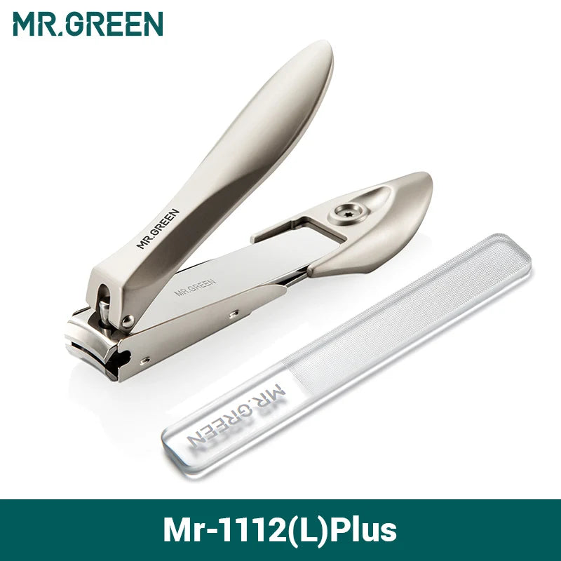 MR.GREEN Anti-Splash Stainless Steel Nail Clippers – Ergonomic Bionic Design Fingernail & Toenail Trimmer