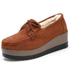 Women's Suede Tassel Loafers - Slip-On Platform Moccasins for Spring & Autumn