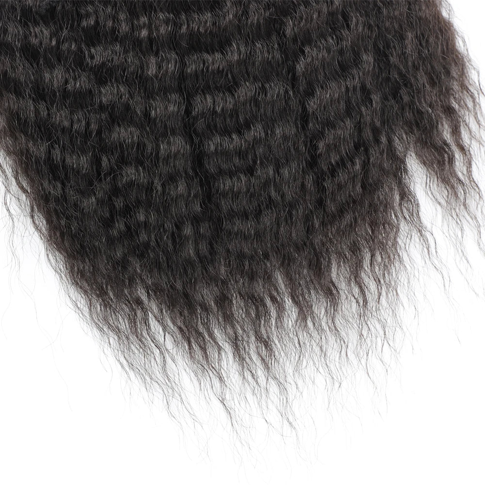 Kinky Curly Drawstring Ponytail Synthetic Hair Extension High Puff Afro Hairpiece — 12–30 in (30–76 cm)