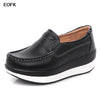 Women's Winter Cow Suede Loafers — Plush Wool-Lined Platform Moccasins, Warm Slip-On Flats