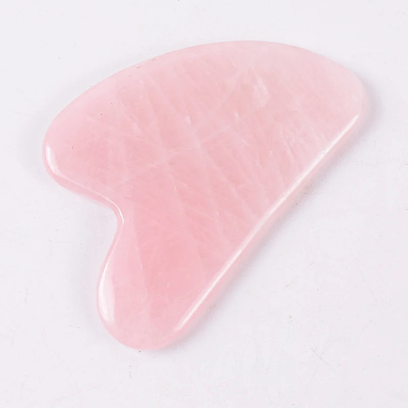 Rose Quartz Gua Sha Facial Massage Tool – Natural Crystal Face Sculpting for Anti-Aging & Neck Slimming