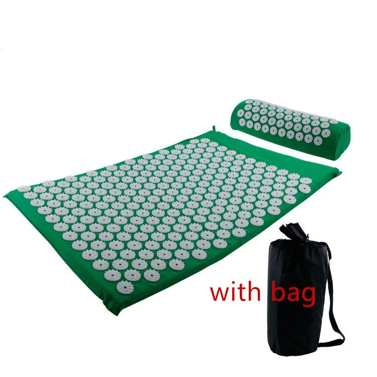 Acupressure Massage Mat & Pillow Set 66 x 42 x 2 cm (26 x 16.5 x 0.8 in) – Spike Yoga & Pilates Cushion for Back Pain Relief Kuznetsov Applicator