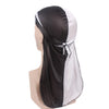 Silky Satin Durag Bandana Turban Headwrap - Long Tail Biker Headwear, One Size Fits Most