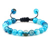 8mm Tiger Eye & Lava Stone Adjustable Braided Bracelet — Unisex Beaded Yoga Healing Energy Bracelet