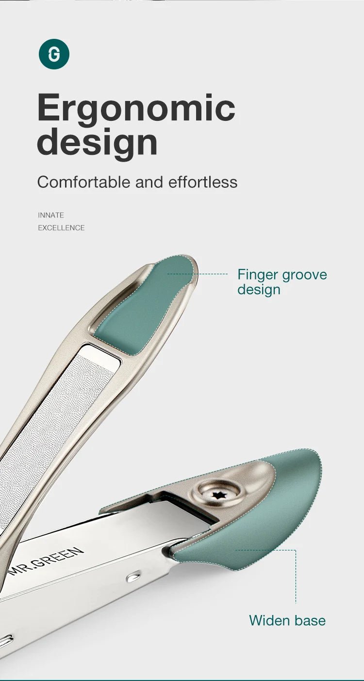 MR.GREEN Anti-Splash Stainless Steel Nail Clippers – Ergonomic Bionic Design Fingernail & Toenail Trimmer