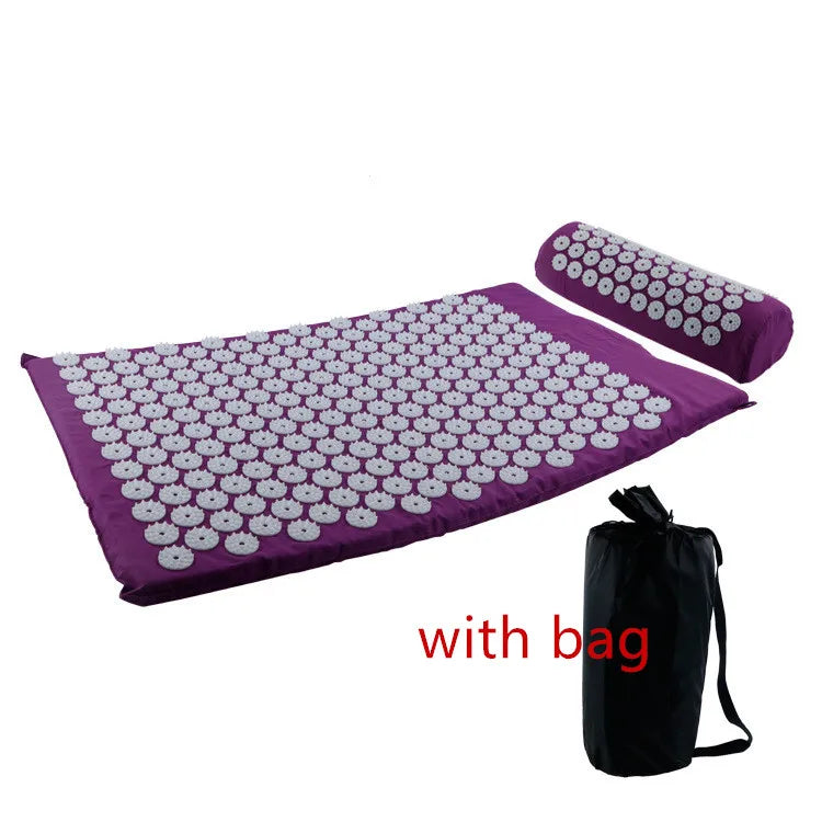 Acupressure Massage Mat & Pillow Set 66 x 42 x 2 cm (26 x 16.5 x 0.8 in) – Spike Yoga & Pilates Cushion for Back Pain Relief Kuznetsov Applicator