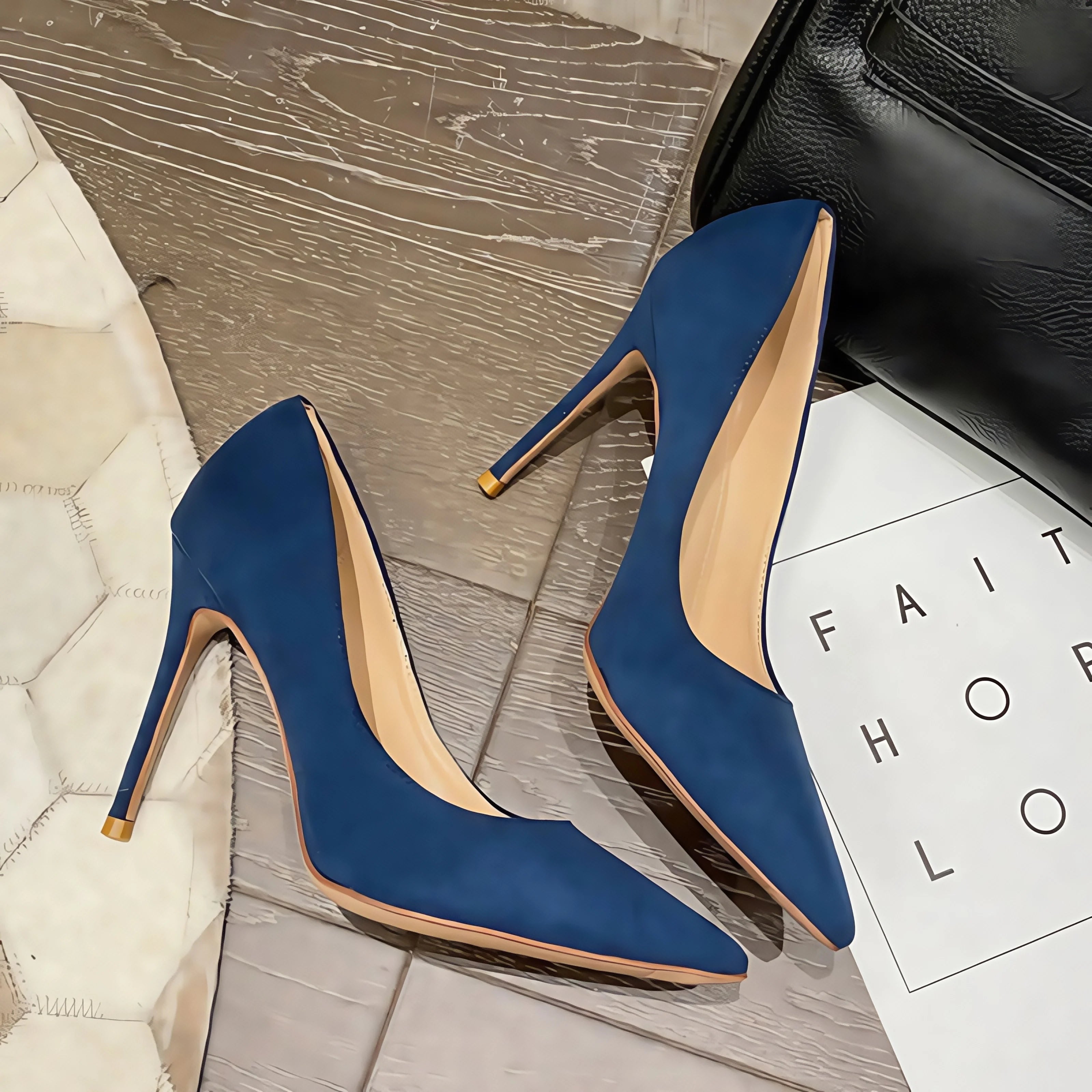 Women's Suede Pointed Toe Stiletto Heels — Slim Office Pumps (6cm / 2.4in, 8cm / 3.1in, 10cm / 3.9in)