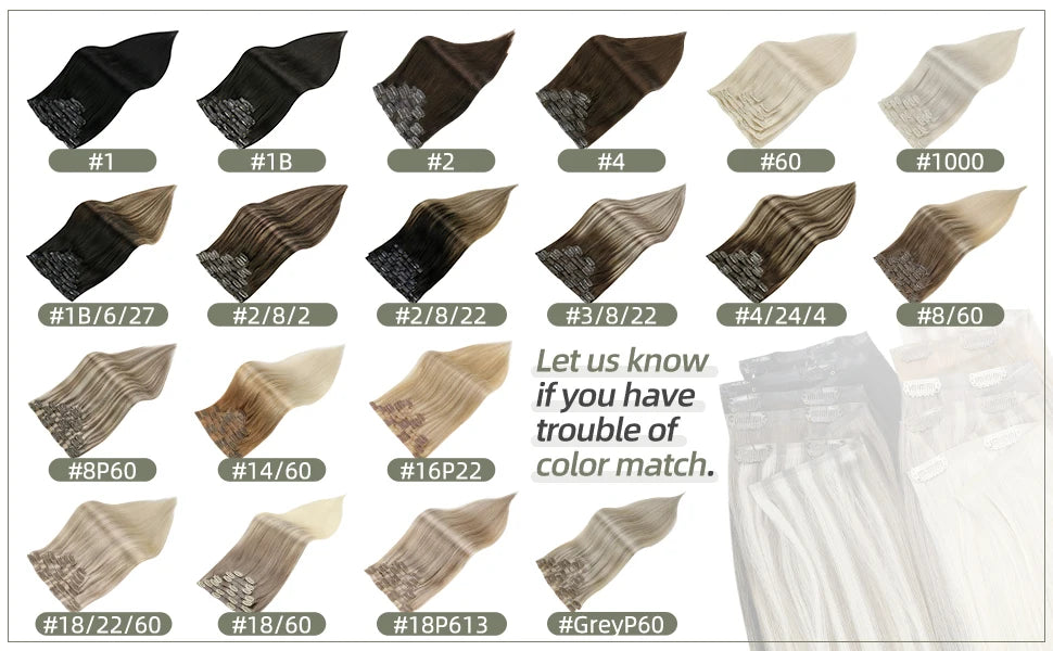 Full Shine Ombre Blonde Remy Clip-In Hair Extensions — 8-Piece Set, 16–22 in (40–56 cm) Seamless PU Weft