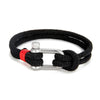 MKENDN Unisex Nautical Double-Strand U-Shackle Survival Rope Bracelet – Stainless Steel Anchor Charm, Outdoor Camping Rescue, 19/21/23 cm (7.5/8.3/9.1 in)