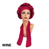 Satin Sleep Bonnet with Headband 11-Inch (28 cm) Extra-Large Silk-Lined Night Cap for Women & Kids