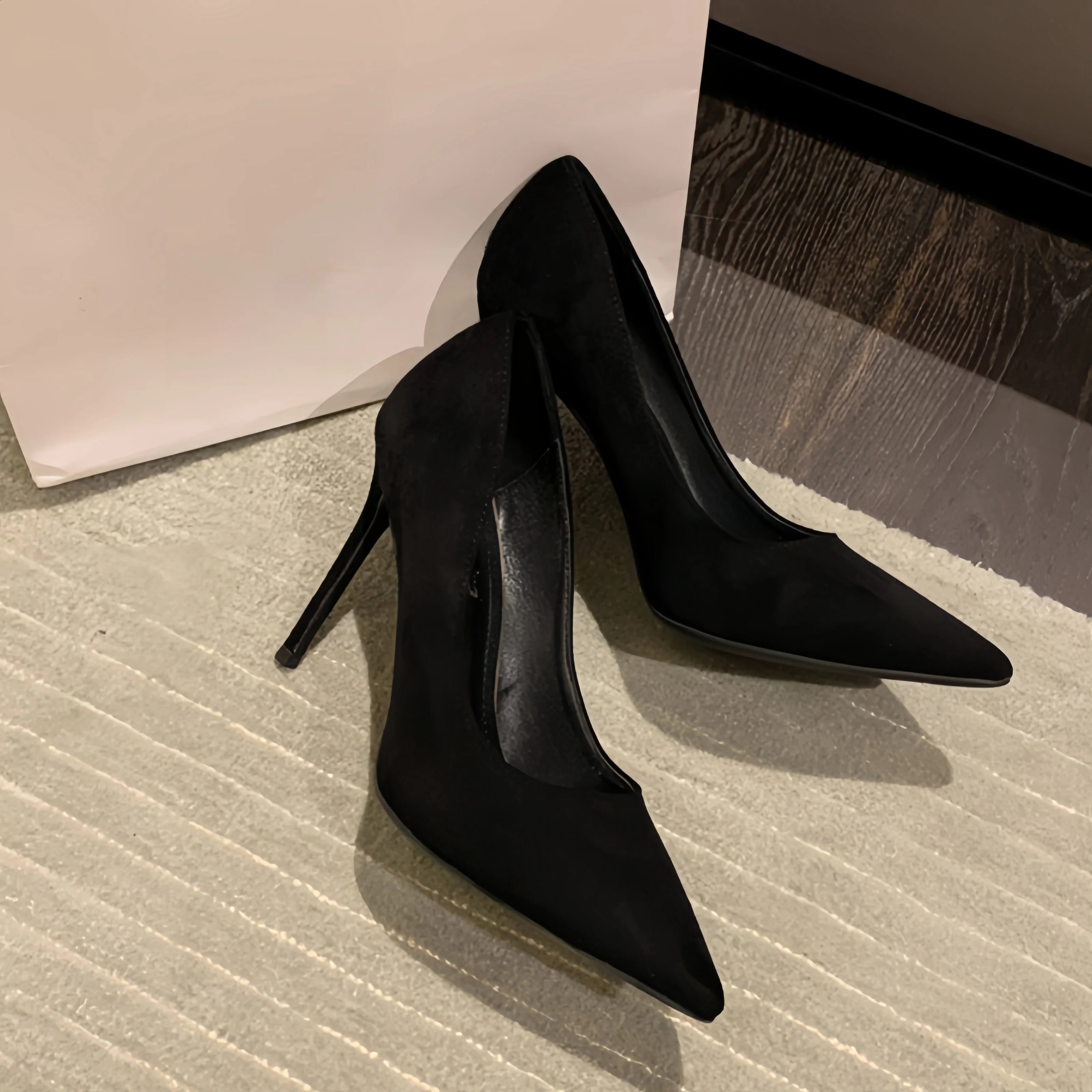 Women's Suede Pointed Toe Stiletto Heels — Slim Office Pumps (6cm / 2.4in, 8cm / 3.1in, 10cm / 3.9in)