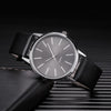 TINUORA Men's Brown PU Leather Quartz Watch – 40mm Round Dial, Minimalist Casual, 3ATM Water Resistant