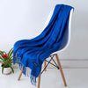 Cashmere-Feel Polyester Pashmina Shawl Scarf 70 x 200 cm (27.6 x 78.7 in) – Soft Tassel Wrap for Women & Men, 43 Colors