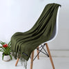 Cashmere-Feel Polyester Pashmina Shawl Scarf 70 x 200 cm (27.6 x 78.7 in) – Soft Tassel Wrap for Women & Men, 43 Colors
