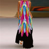 V-Neck Sleeveless Maxi Dress for Women – Retro Print Summer Sundress with Pockets, A-Line Floor-Length
