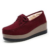 Women's Suede Tassel Loafers - Slip-On Platform Moccasins for Spring & Autumn