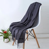 Cashmere-Feel Polyester Pashmina Shawl Scarf 70 x 200 cm (27.6 x 78.7 in) – Soft Tassel Wrap for Women & Men, 43 Colors