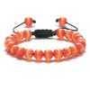 8mm Tiger Eye & Lava Stone Adjustable Braided Bracelet — Unisex Beaded Yoga Healing Energy Bracelet