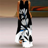Vintage Print V-Neck Sleeveless Maxi Sundress – Elegant Long Summer Dress for Women