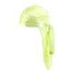 Silky Satin Durag Bandana Turban Headwrap - Long Tail Biker Headwear, One Size Fits Most