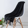 Cashmere-Feel Polyester Pashmina Shawl Scarf 70 x 200 cm (27.6 x 78.7 in) – Soft Tassel Wrap for Women & Men, 43 Colors