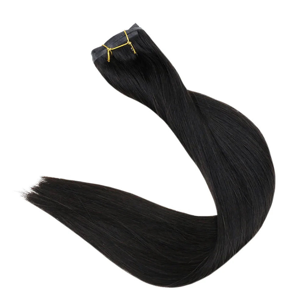 Full Shine Ombre Blonde Remy Clip-In Hair Extensions — 8-Piece Set, 16–22 in (40–56 cm) Seamless PU Weft