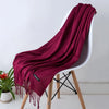 Cashmere-Feel Polyester Pashmina Shawl Scarf 70 x 200 cm (27.6 x 78.7 in) – Soft Tassel Wrap for Women & Men, 43 Colors