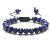 8mm Tiger Eye & Lava Stone Adjustable Braided Bracelet — Unisex Beaded Yoga Healing Energy Bracelet