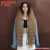 Synthetic Lace Front Wig 42-Inch (105 cm) Ombre Brown Loose Water Wave Curly Heat-Resistant Cosplay Wig