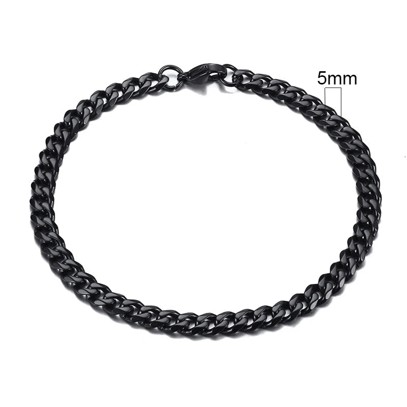 Stainless Steel Cuban (Miami Curb) Bracelet — Chunky 3–11mm Width | 7.1/8.3/9.1 in (18/21/23 cm) Unisex