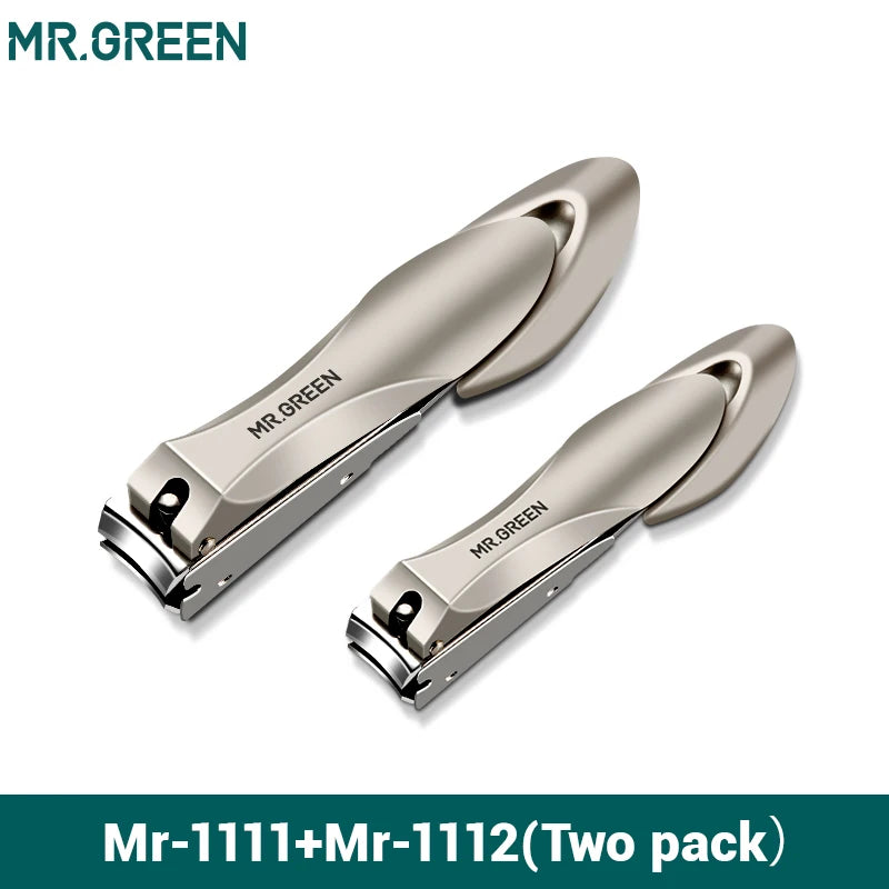MR.GREEN Anti-Splash Stainless Steel Nail Clippers – Ergonomic Bionic Design Fingernail & Toenail Trimmer