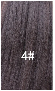 Lydia 16-Inch (40 cm) Kinky Straight Drawstring Ponytail Hairpiece – High-Volume Clip-In Kanekalon Synthetic with Curly Tail