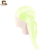 Silky Satin Durag Bandana Turban Headwrap - Long Tail Biker Headwear, One Size Fits Most