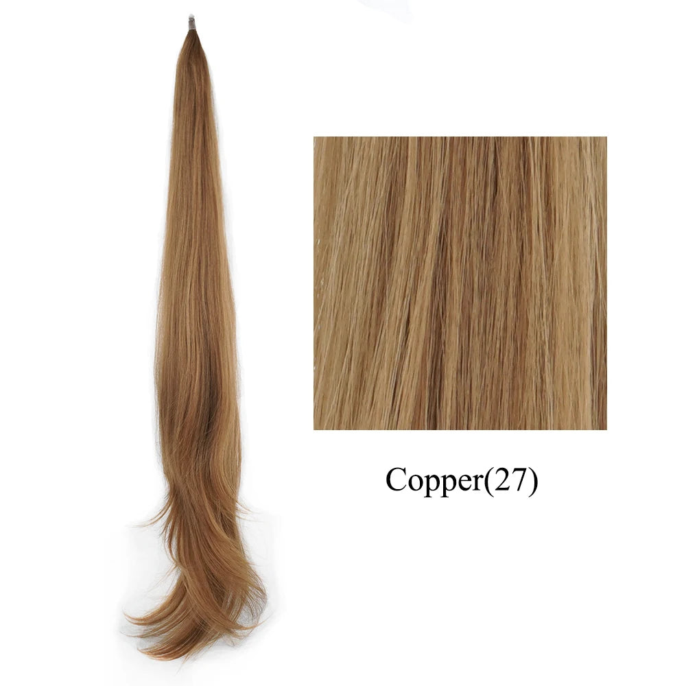 Soowee 32in (81 cm) Long Layered Clip-In Ponytail Extension, Blonde Heat-Resistant Synthetic Hairpiece