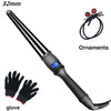 LCD Conical Ceramic Curling Iron — Large 31mm+ Single Barrel, Digital Temp Control, Dual Voltage 100–240V