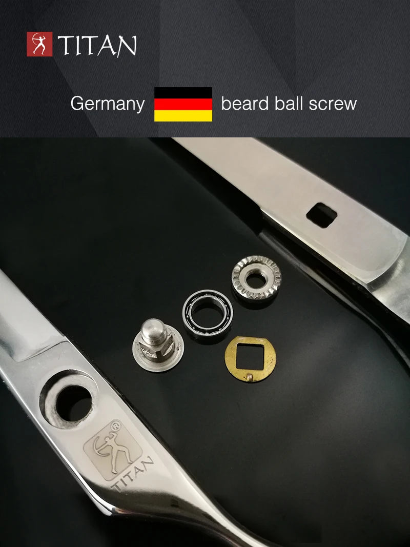 TITAN 3D Professional Barber Hairdressing Shears 6.0 in (15 cm) Japan 440C Stainless Steel