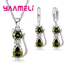 YAAMELI 925 Sterling Silver Cat Pendant Necklace & Huggie Earring Jewelry Set with Cubic Zirconia – Cute Gift for Women & Girls