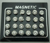 12-Pair Magnetic Rhinestone Stud Earrings, 3/4/5/6/7mm Stainless Steel Crystal Fake Ear Plugs, Unisex