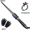 LCD Conical Ceramic Curling Iron — Large 31mm+ Single Barrel, Digital Temp Control, Dual Voltage 100–240V