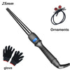 LCD Conical Ceramic Curling Iron — Large 31mm+ Single Barrel, Digital Temp Control, Dual Voltage 100–240V