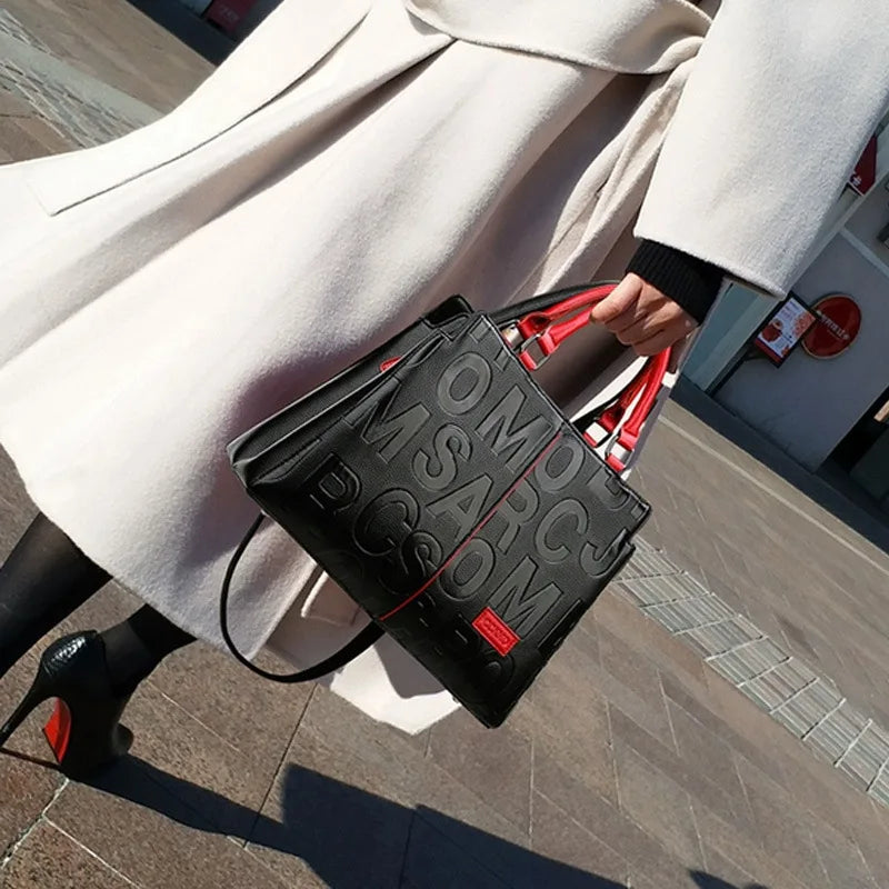 PU Leather Crossbody Tote Bag for Women – Large Capacity Travel Shoulder Handbag